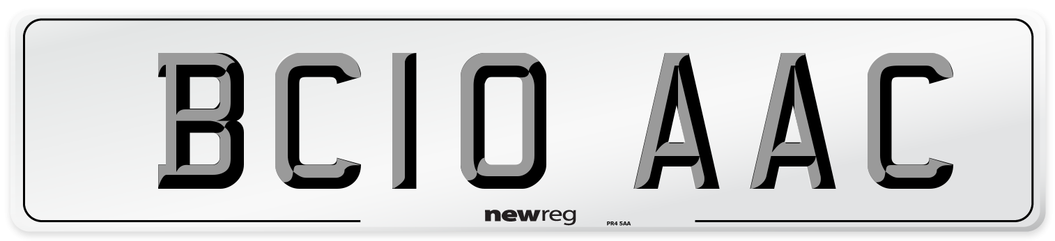 BC10 AAC Number Plate from New Reg